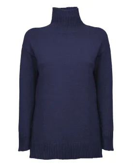 Women's Wool & Cashmere Funnel Neck Sweater Night Blue