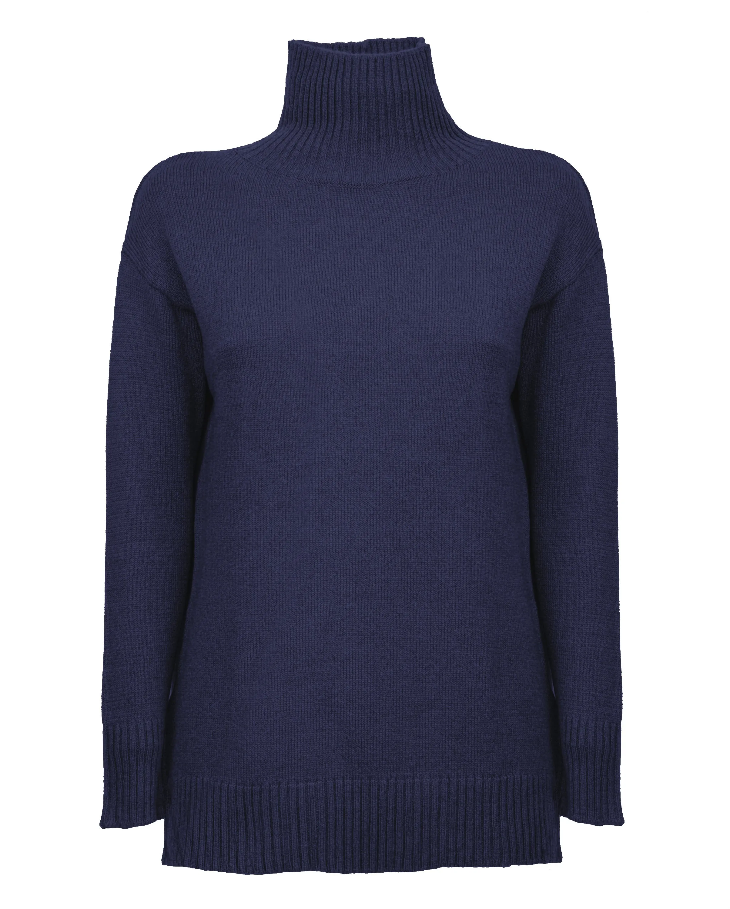 Women's Wool & Cashmere Funnel Neck Sweater Night Blue