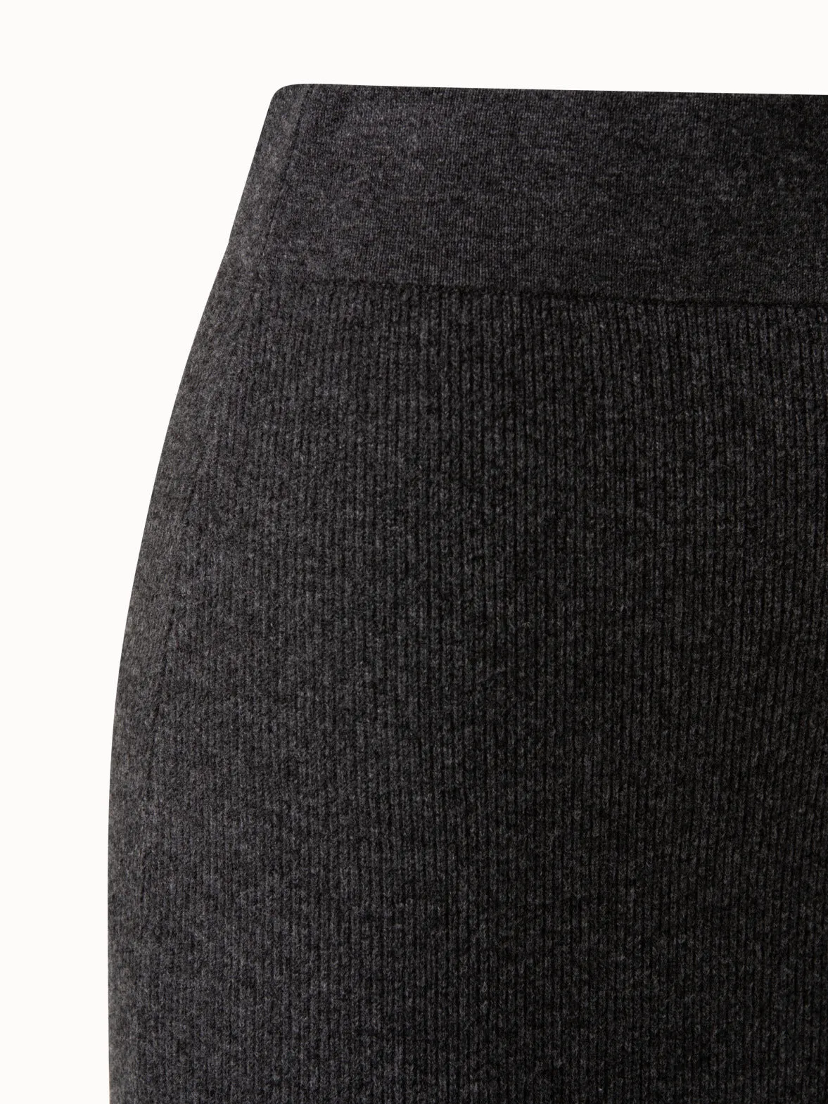 Wool Cashmere Ribbed Knit Skirt