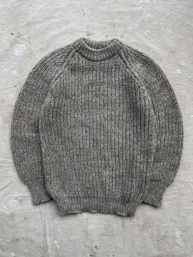 WOOL FISHERMAN SWEATER—GREY [L]