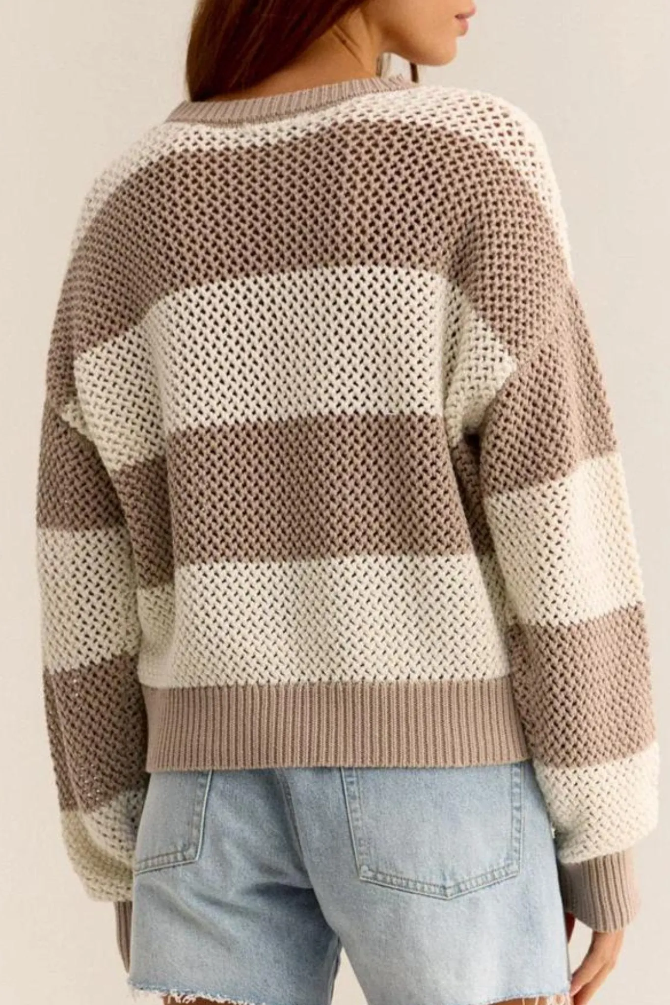 Z Supply: Broadbeach Stripe Sweater in Putty